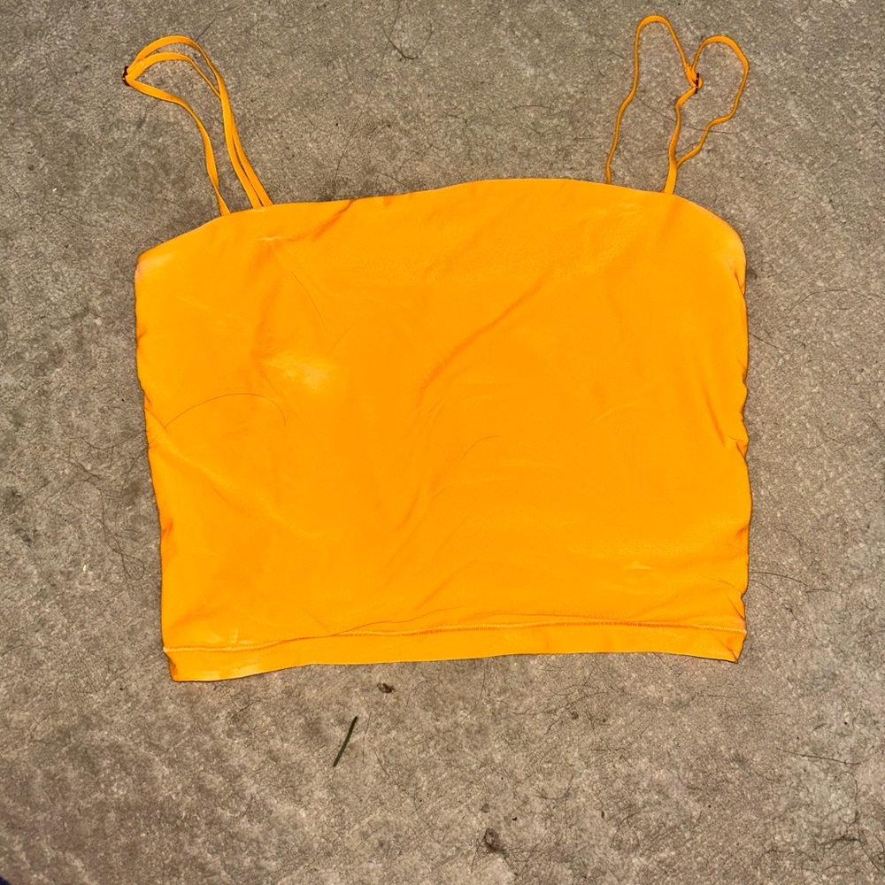 Vibrant Orange and Yellow Fitted Crop Camisole